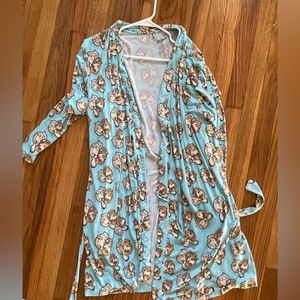 Meundies blue otter mid thigh length robe